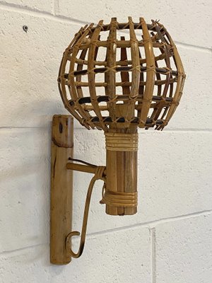 Bamboo Wall Lamps, 1970s, Set of 2-NPC-1720919