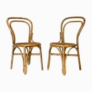 Bamboo & Wicker Chairs, 1970s, Set of 2-NPC-1257256