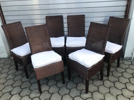 Bamboo Wicker Chairs by Lloyd Loom, 1960s, Set of 6-WQQ-1400993