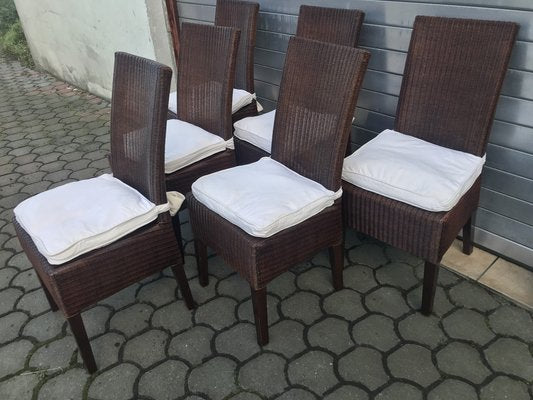 Bamboo Wicker Chairs by Lloyd Loom, 1960s, Set of 6-WQQ-1400993