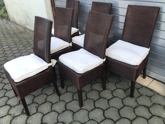 Bamboo Wicker Chairs by Lloyd Loom, 1960s, Set of 6-WQQ-1400993