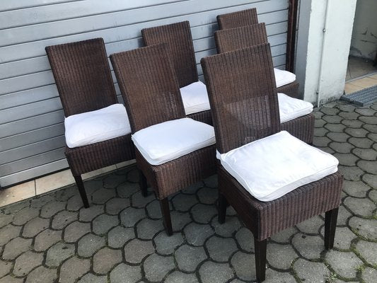 Bamboo Wicker Chairs by Lloyd Loom, 1960s, Set of 6-WQQ-1400993