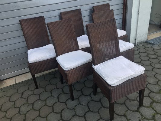 Bamboo Wicker Chairs by Lloyd Loom, 1960s, Set of 6-WQQ-1400993