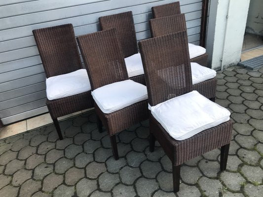 Bamboo Wicker Chairs by Lloyd Loom, 1960s, Set of 6-WQQ-1400993