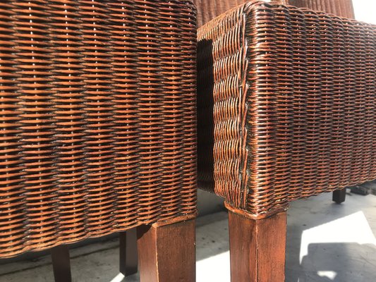 Bamboo Wicker Chairs by Lloyd Loom, 1960s, Set of 6-WQQ-1400971