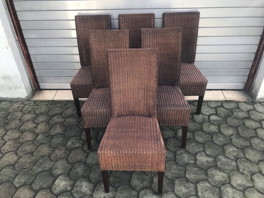 Bamboo Wicker Chairs by Lloyd Loom, 1960s, Set of 6-WQQ-1400971