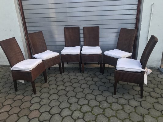 Bamboo Wicker Chairs by Lloyd Loom, 1960s, Set of 6-WQQ-1400993