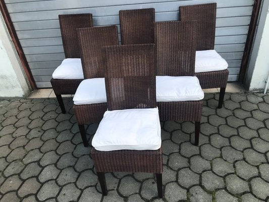 Bamboo Wicker Chairs by Lloyd Loom, 1960s, Set of 6-WQQ-1400993