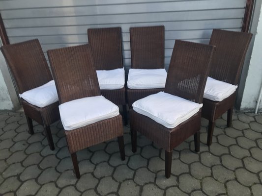 Bamboo Wicker Chairs by Lloyd Loom, 1960s, Set of 6-WQQ-1400993