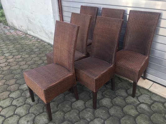 Bamboo Wicker Chairs by Lloyd Loom, 1960s, Set of 6-WQQ-1400971