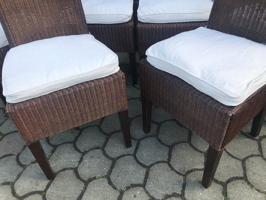 Bamboo Wicker Chairs by Lloyd Loom, 1960s, Set of 6-WQQ-1400993