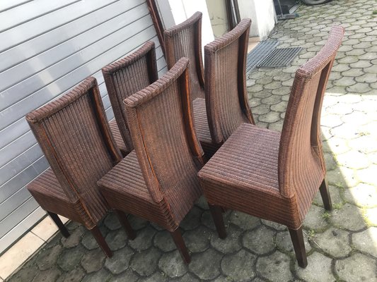 Bamboo Wicker Chairs by Lloyd Loom, 1960s, Set of 6-WQQ-1400971