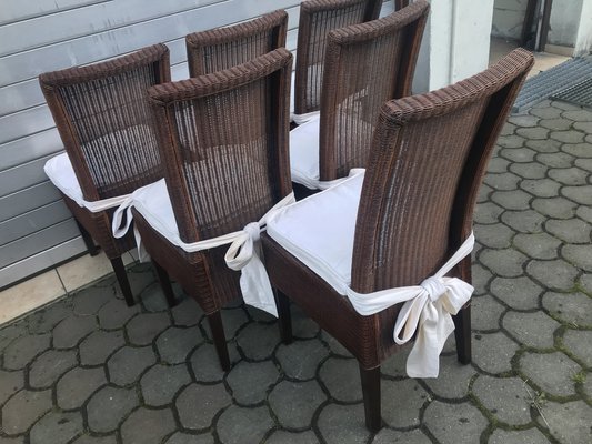 Bamboo Wicker Chairs by Lloyd Loom, 1960s, Set of 6-WQQ-1400993