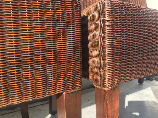 Bamboo Wicker Chairs by Lloyd Loom, 1960s, Set of 6-WQQ-1400971