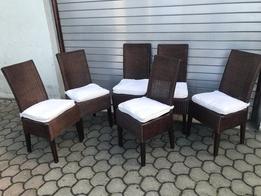 Bamboo Wicker Chairs by Lloyd Loom, 1960s, Set of 6-WQQ-1400993