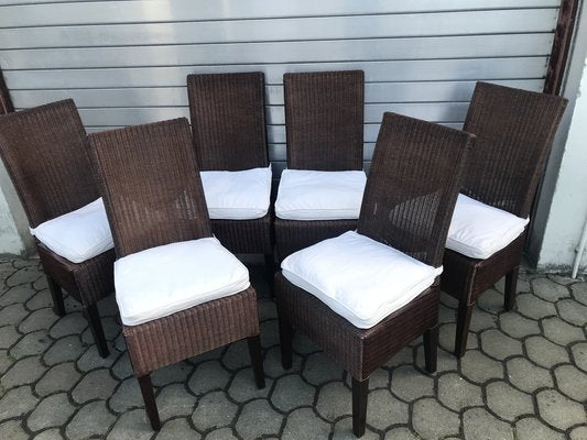 Bamboo Wicker Chairs by Lloyd Loom, 1960s, Set of 6-WQQ-1400993