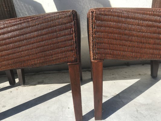 Bamboo Wicker Chairs by Lloyd Loom, 1960s, Set of 6-WQQ-1400971