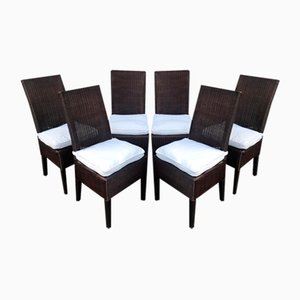 Bamboo Wicker Chairs by Lloyd Loom, 1960s, Set of 6-WQQ-1400993