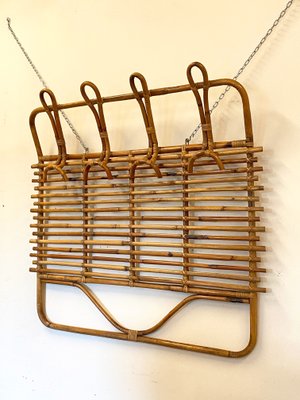 Bamboo Wicker Coat Rack, 1970s-NPC-1186329