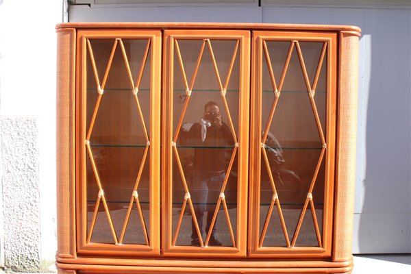 Bamboo & Wood Bookcase from Roberti Rattan, Italy, 1970-EH-1173685