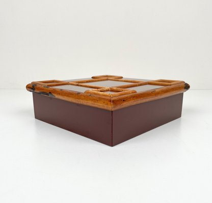 Bamboo & Wood Squared Box by Tommaso Barbi, Italy, 1960s-LYQ-1171388