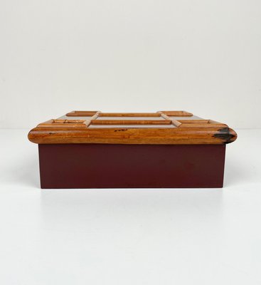 Bamboo & Wood Squared Box by Tommaso Barbi, Italy, 1960s-LYQ-1171388