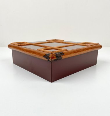 Bamboo & Wood Squared Box by Tommaso Barbi, Italy, 1960s-LYQ-1171388