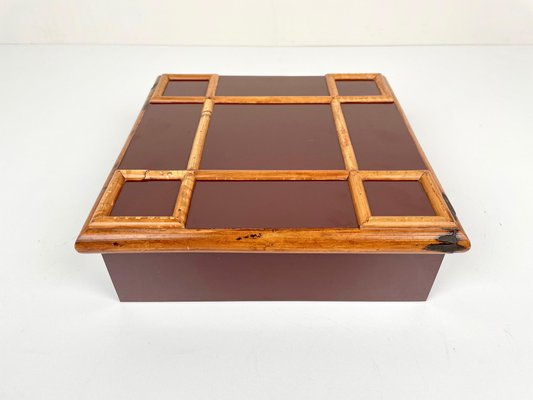 Bamboo & Wood Squared Box by Tommaso Barbi, Italy, 1960s-LYQ-1171388