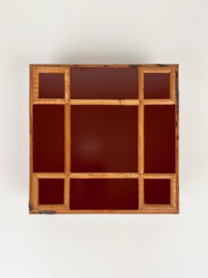 Bamboo & Wood Squared Box by Tommaso Barbi, Italy, 1960s-LYQ-1171388