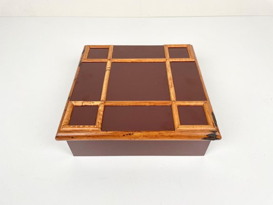 Bamboo & Wood Squared Box by Tommaso Barbi, Italy, 1960s-LYQ-1171388