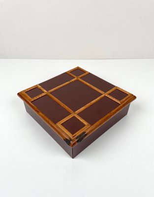 Bamboo & Wood Squared Box by Tommaso Barbi, Italy, 1960s-LYQ-1171388