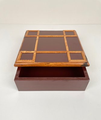 Bamboo & Wood Squared Box by Tommaso Barbi, Italy, 1960s-LYQ-1171388