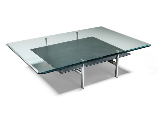 Diesis Low table with lower shelf in leather