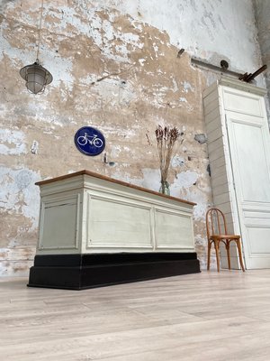 Bank Counter in Patinated Wood, 1900-UX-1325863