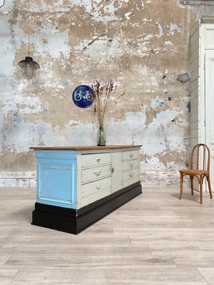 Bank Counter in Patinated Wood, 1900-UX-1325863