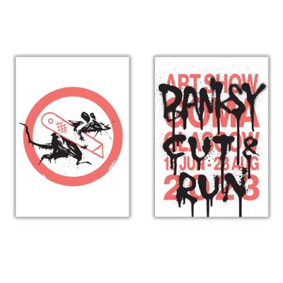 Banksy, Cut and Run, 2023, Lithographic Posters, Set of 2-NRC-1799231