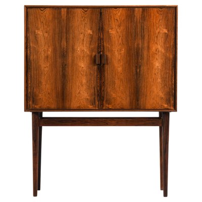 Bar Cabinet in Rosewood, Black Formica attributed to Helge Vestergaard Jensen, 1950s-SC-2022145