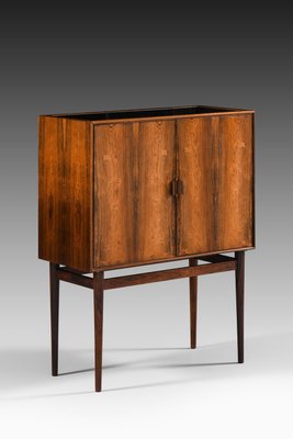 Bar Cabinet in Rosewood, Black Formica attributed to Helge Vestergaard Jensen, 1950s-SC-2022145