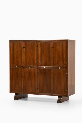 Bar Cabinet in Walnut and Brass, 1930s-SC-2026079