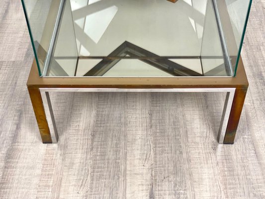 Bar Cabinet Table in Chrome, Brass and Glass, Italy, 1970s-LYQ-1171677