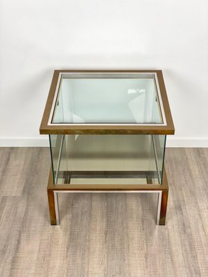 Bar Cabinet Table in Chrome, Brass and Glass, Italy, 1970s-LYQ-1171677