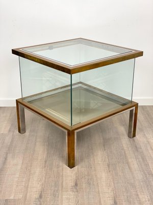 Bar Cabinet Table in Chrome, Brass and Glass, Italy, 1970s-LYQ-1171677