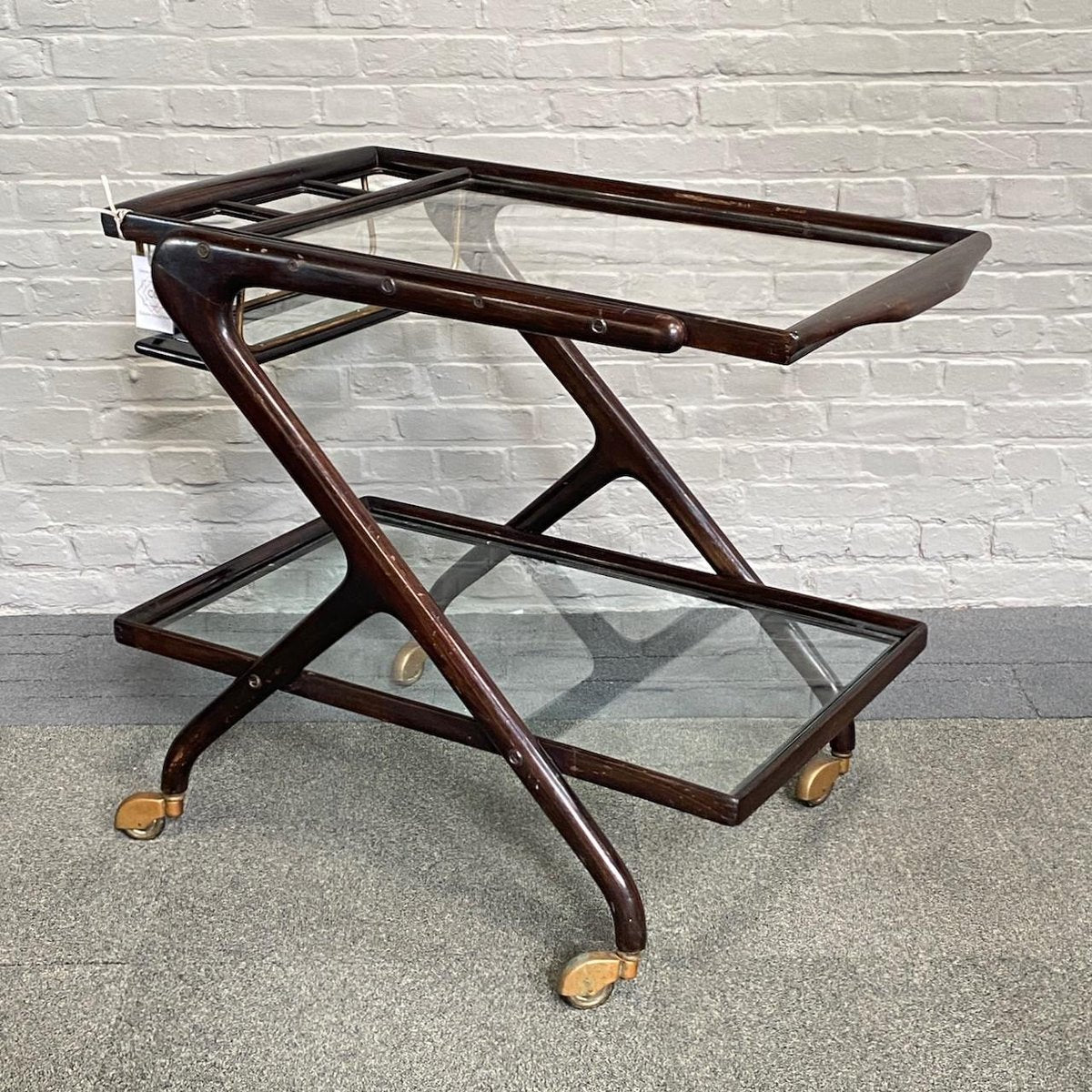 Bar Cart attributed to Cesare Lacca, Italy, 1950s