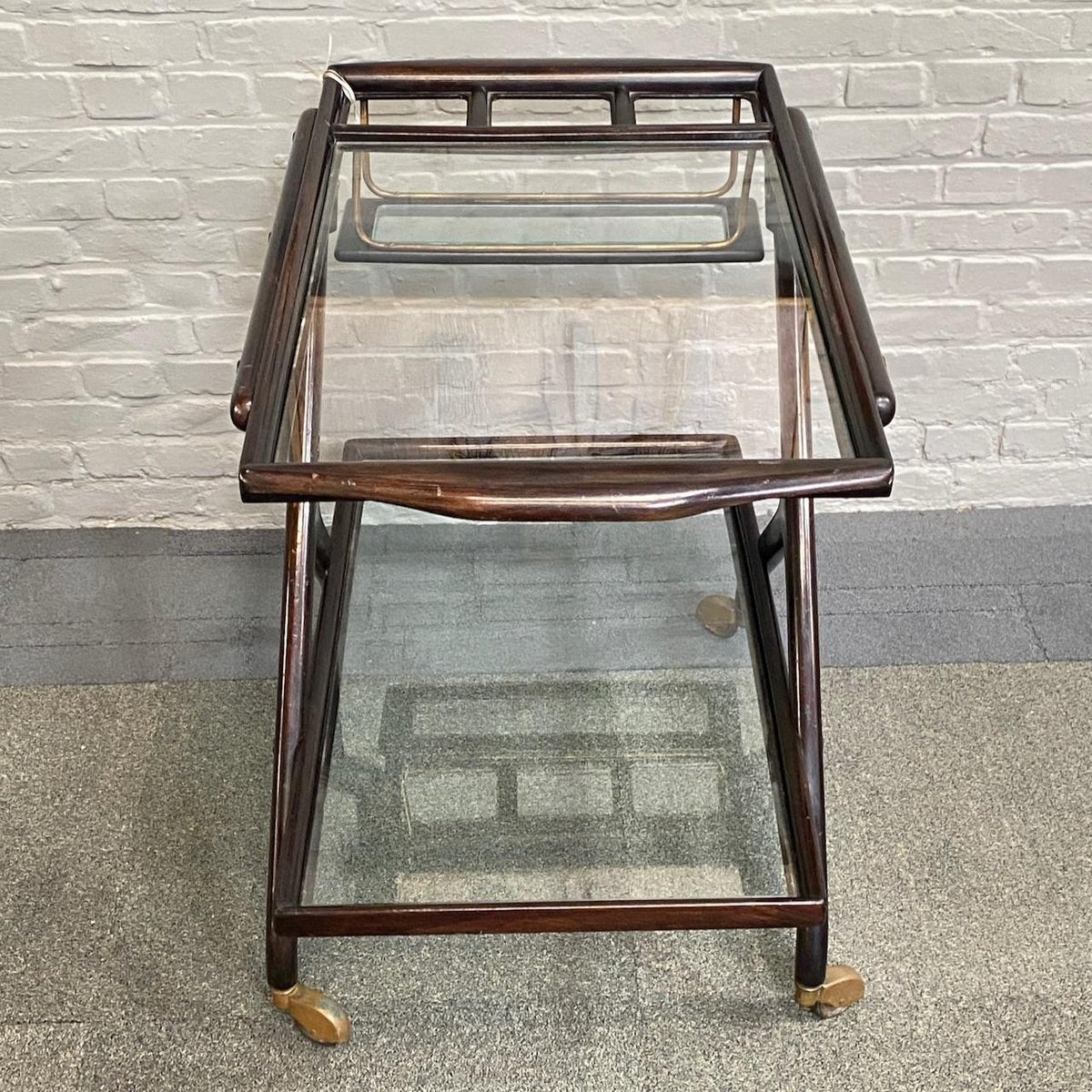 Bar Cart attributed to Cesare Lacca, Italy, 1950s