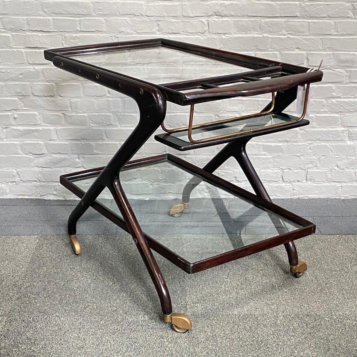 Bar Cart attributed to Cesare Lacca, Italy, 1950s