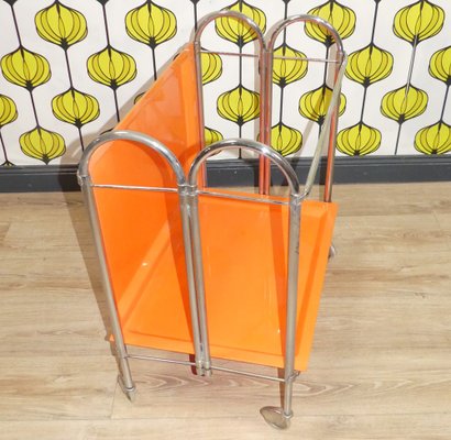 Bar Cart or Side Table in Plastic & Chrome, 1970s-AFE-1821053