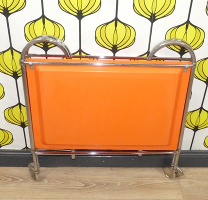 Bar Cart or Side Table in Plastic & Chrome, 1970s-AFE-1821053