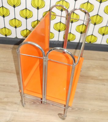 Bar Cart or Side Table in Plastic & Chrome, 1970s-AFE-1821053