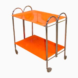 Bar Cart or Side Table in Plastic & Chrome, 1970s-AFE-1821053