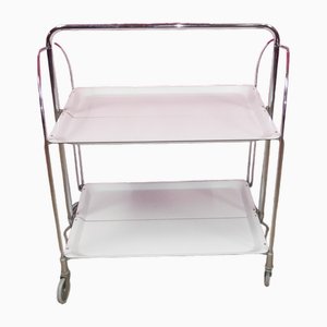 Bar Cart Tea Cart with White Chrome Folding Dinette from Bremshey & Co., 1960s-AFE-2042144